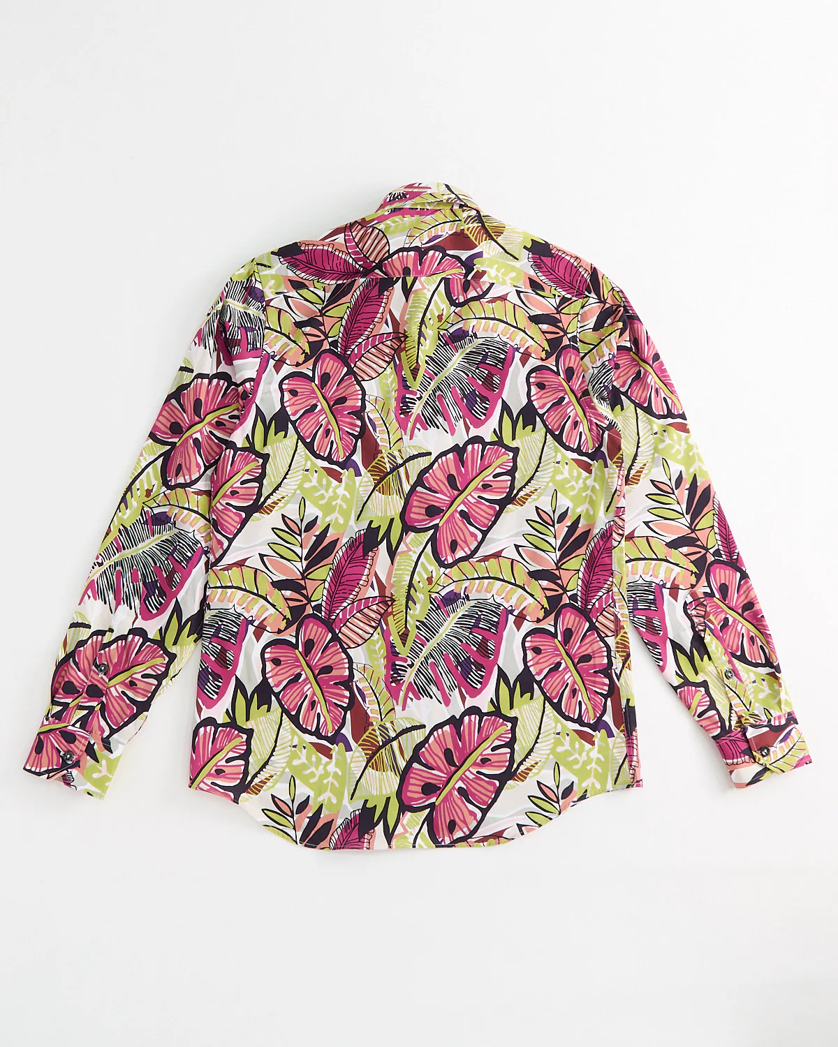 Trippy Monstera Print Long Sleeve Cotton Shirt - Image 6