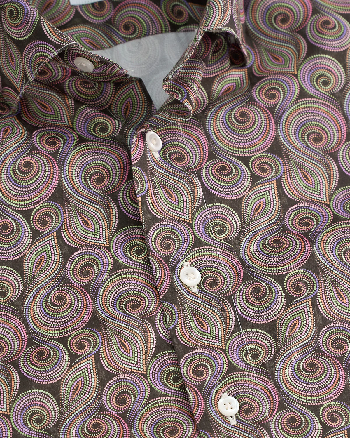 Whimsical Dots Printed Poplin Cotton Short Sleeve Shirt - Image 6