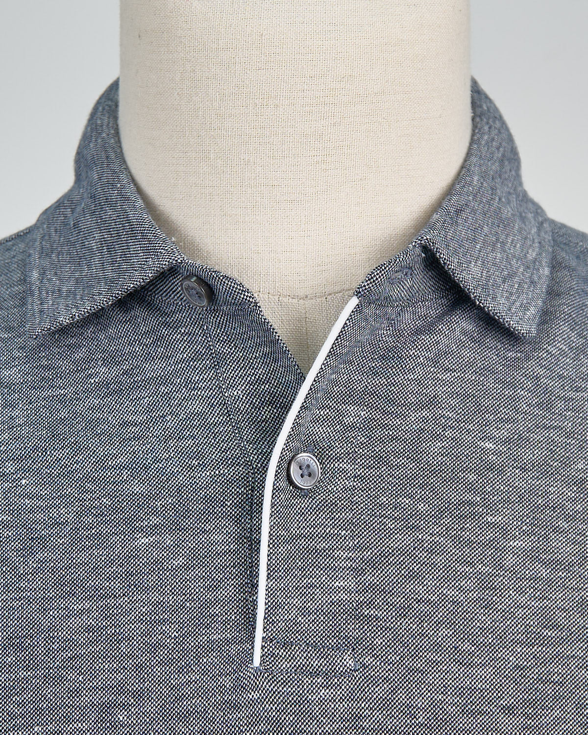 Piped Cotton & Linen Piqué Polo - Image 3