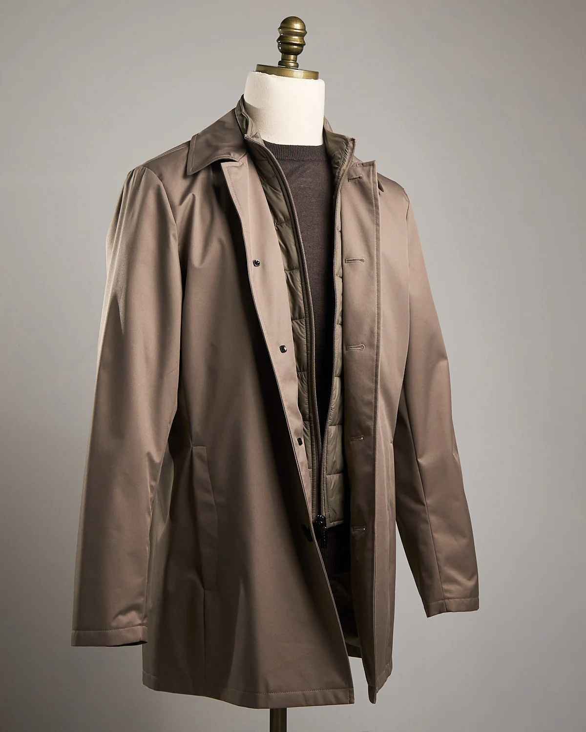 Taupe Spring Weight Car Coat - Image 3