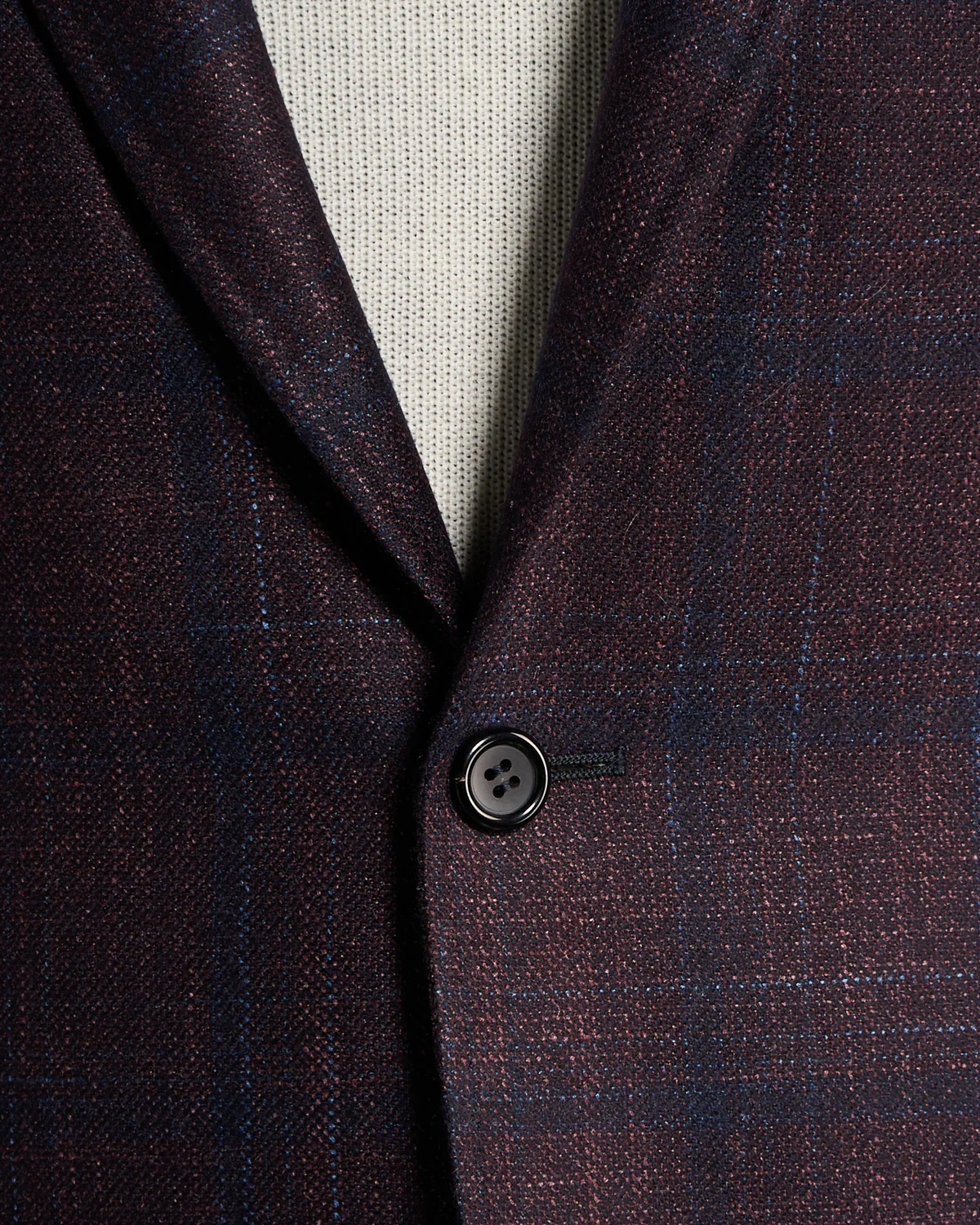 Navy Check Wool Silk & Cashmere Soft 'Kei' Jacket - Image 5