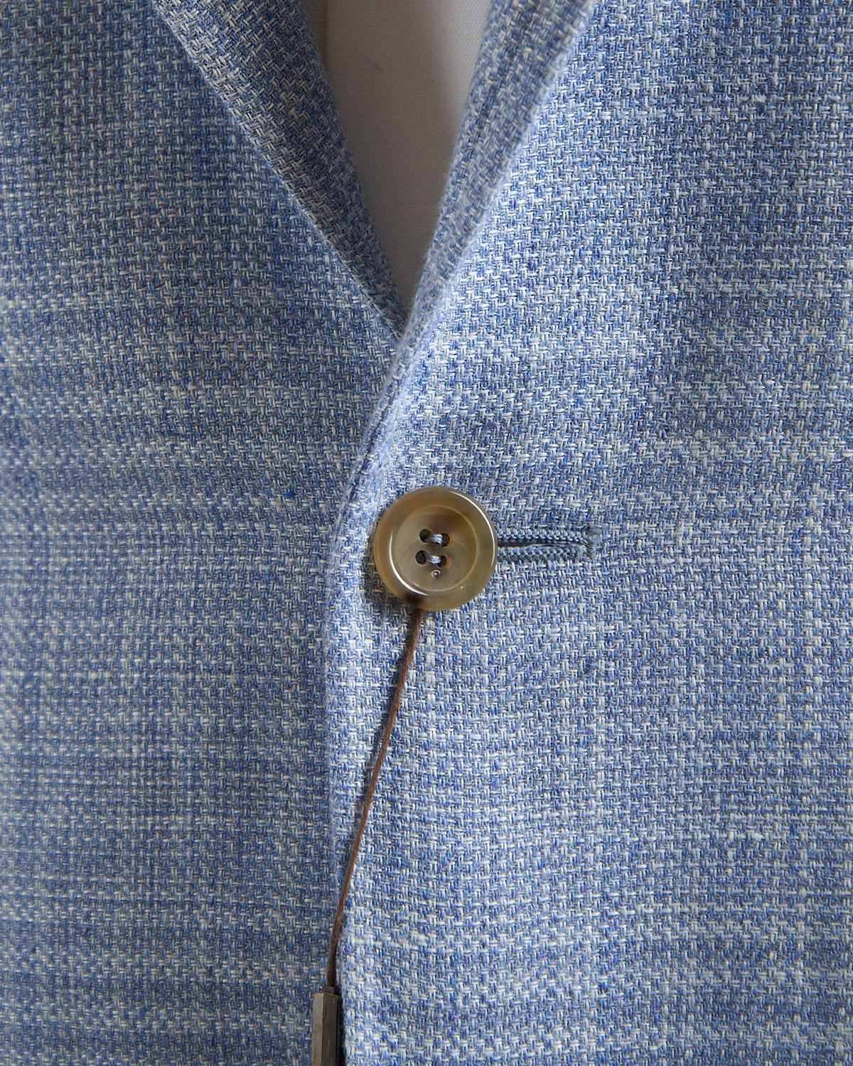 Sky Blue Check Linen & Wool 'Kei' Soft Jacket - Image 5