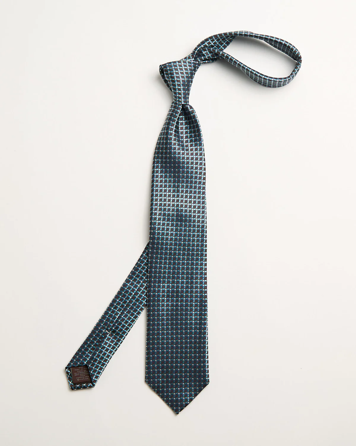 Squares Grid Jacquard Silk Necktie