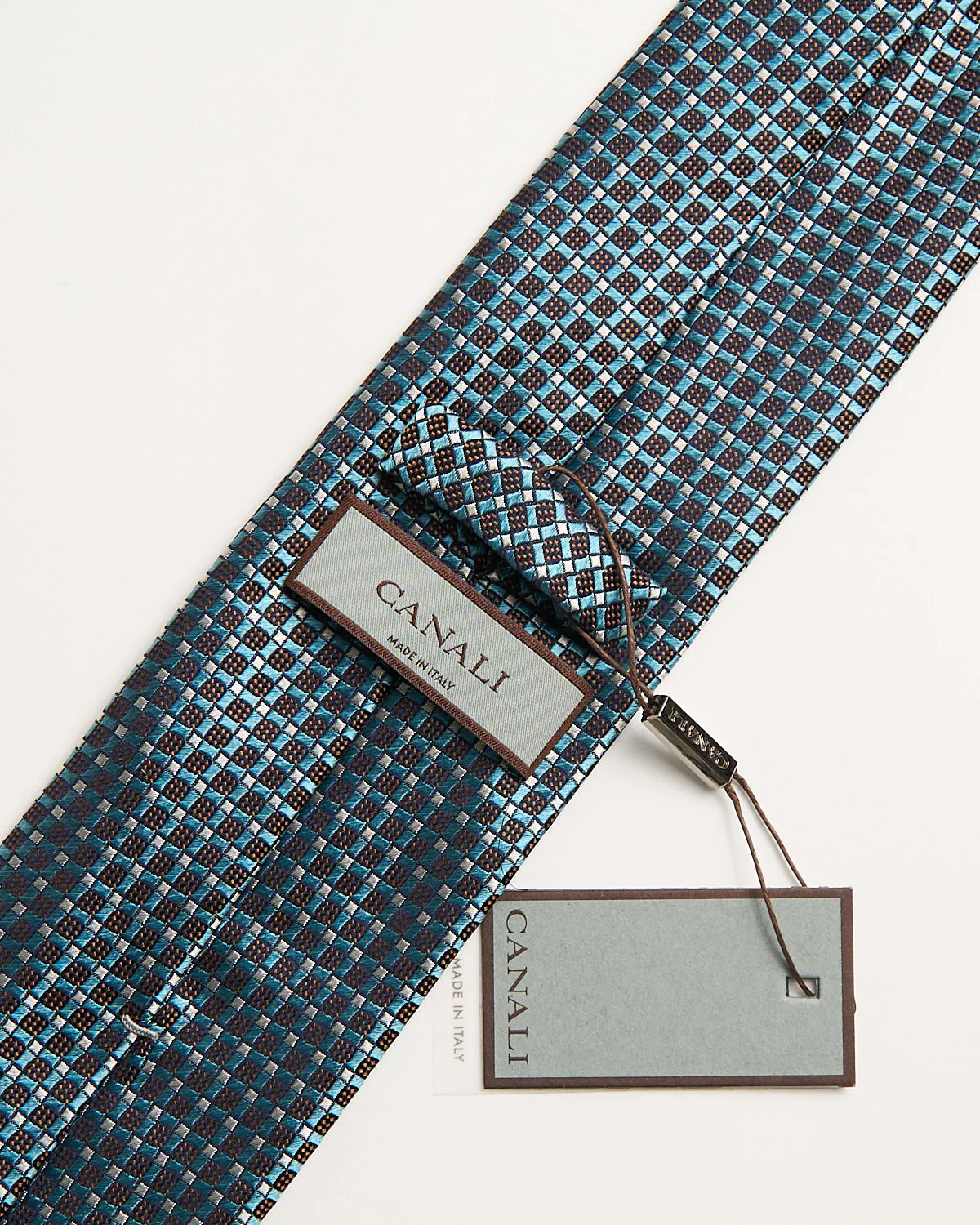 Squares Grid Jacquard Silk Necktie - Image 3