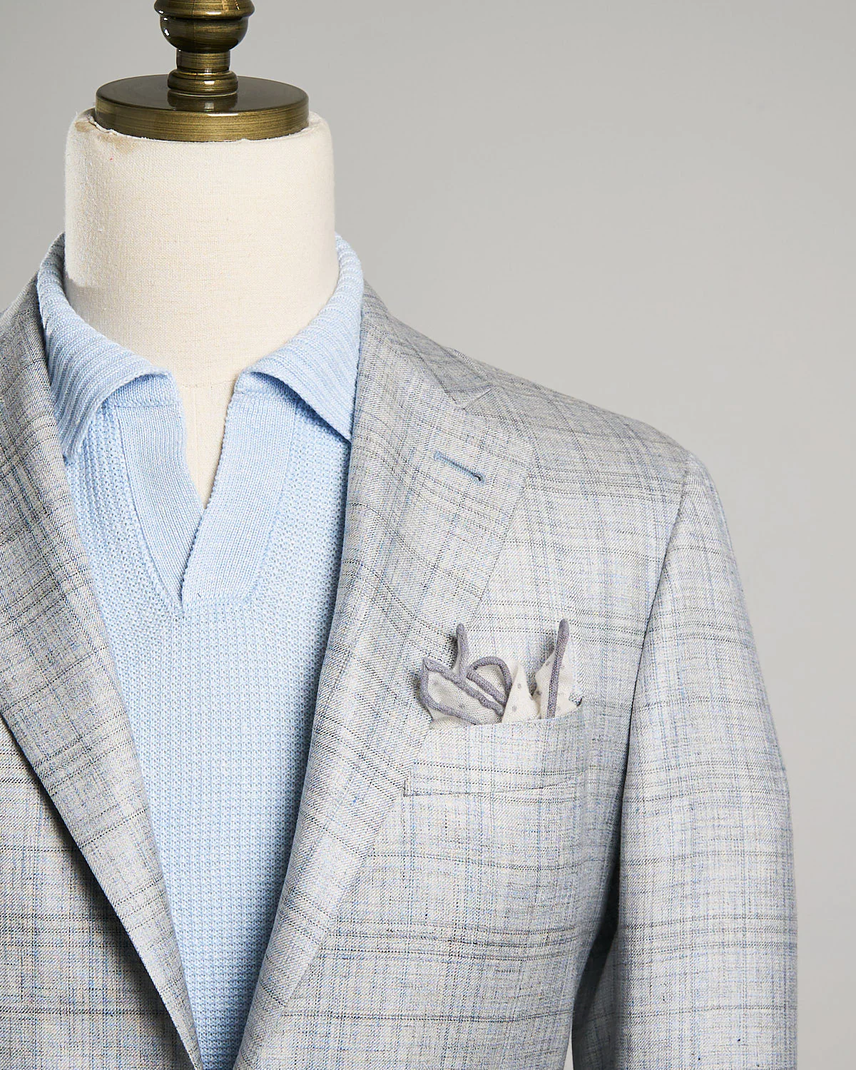 Summertime Light Tonal Check 'Kei' Soft Sport Jacket - Image 2