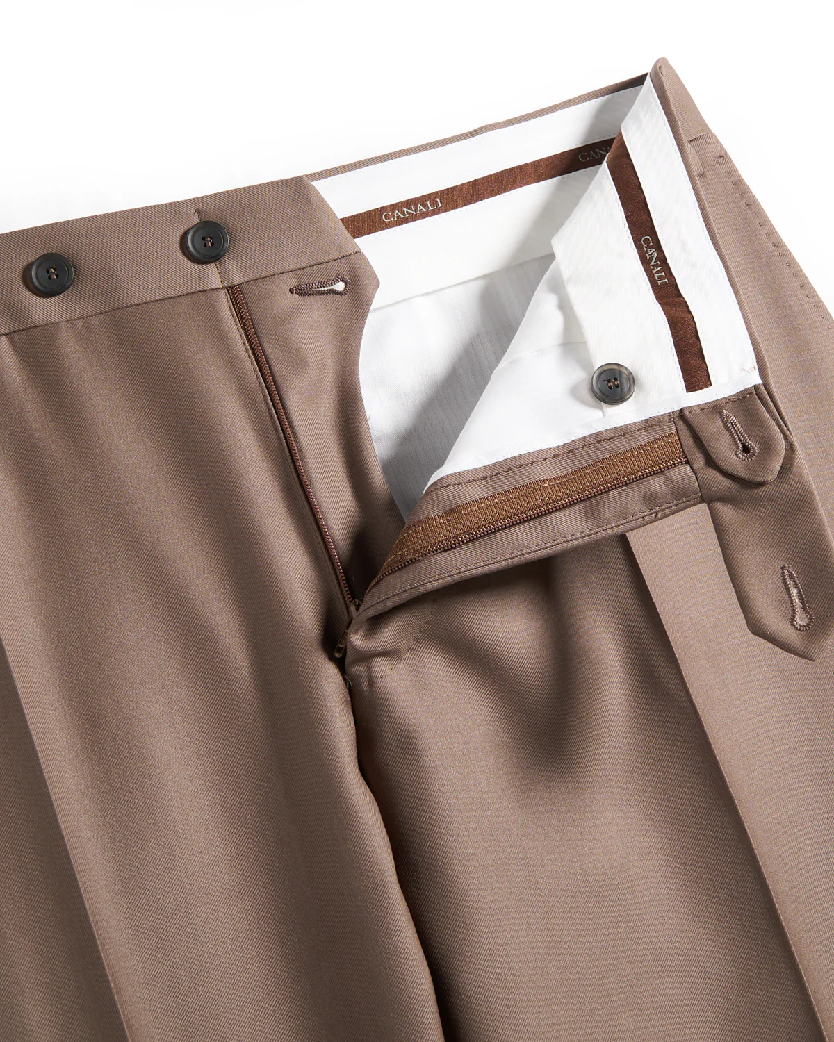 Super 130's Wool Taupe Suit - Image 9