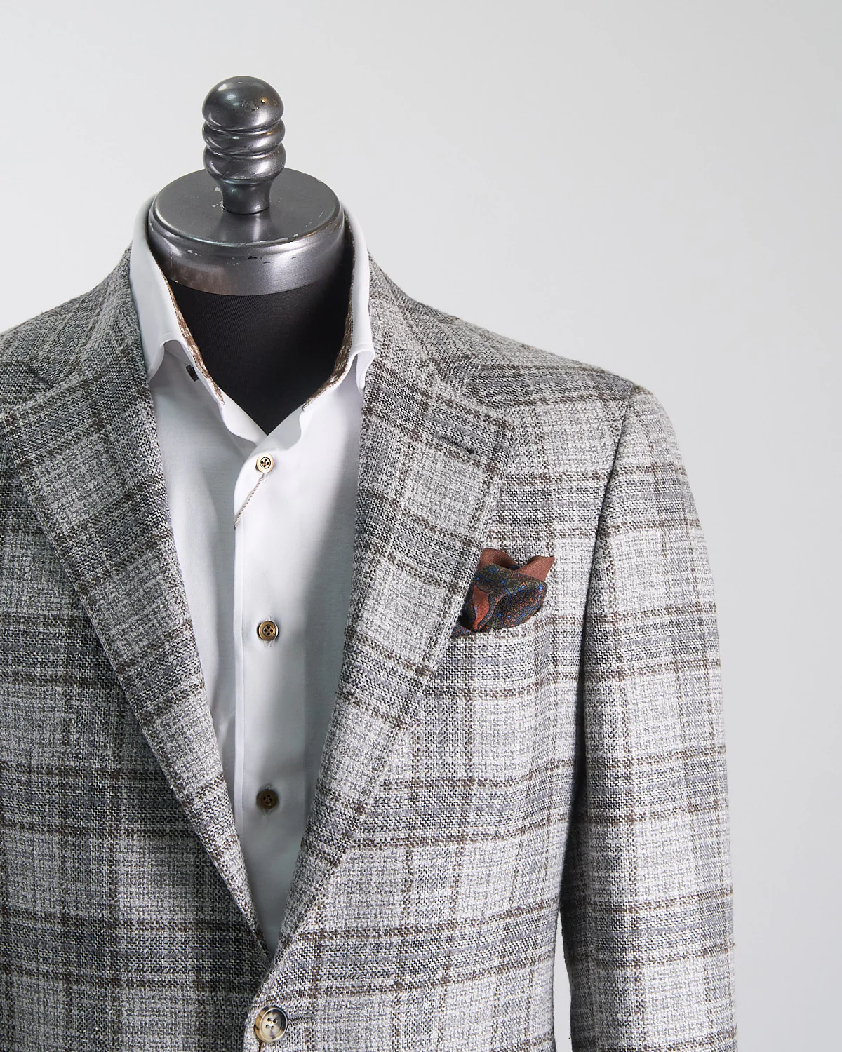 Winter White Check Soft Construced 'Kei' Jacket - Image 2