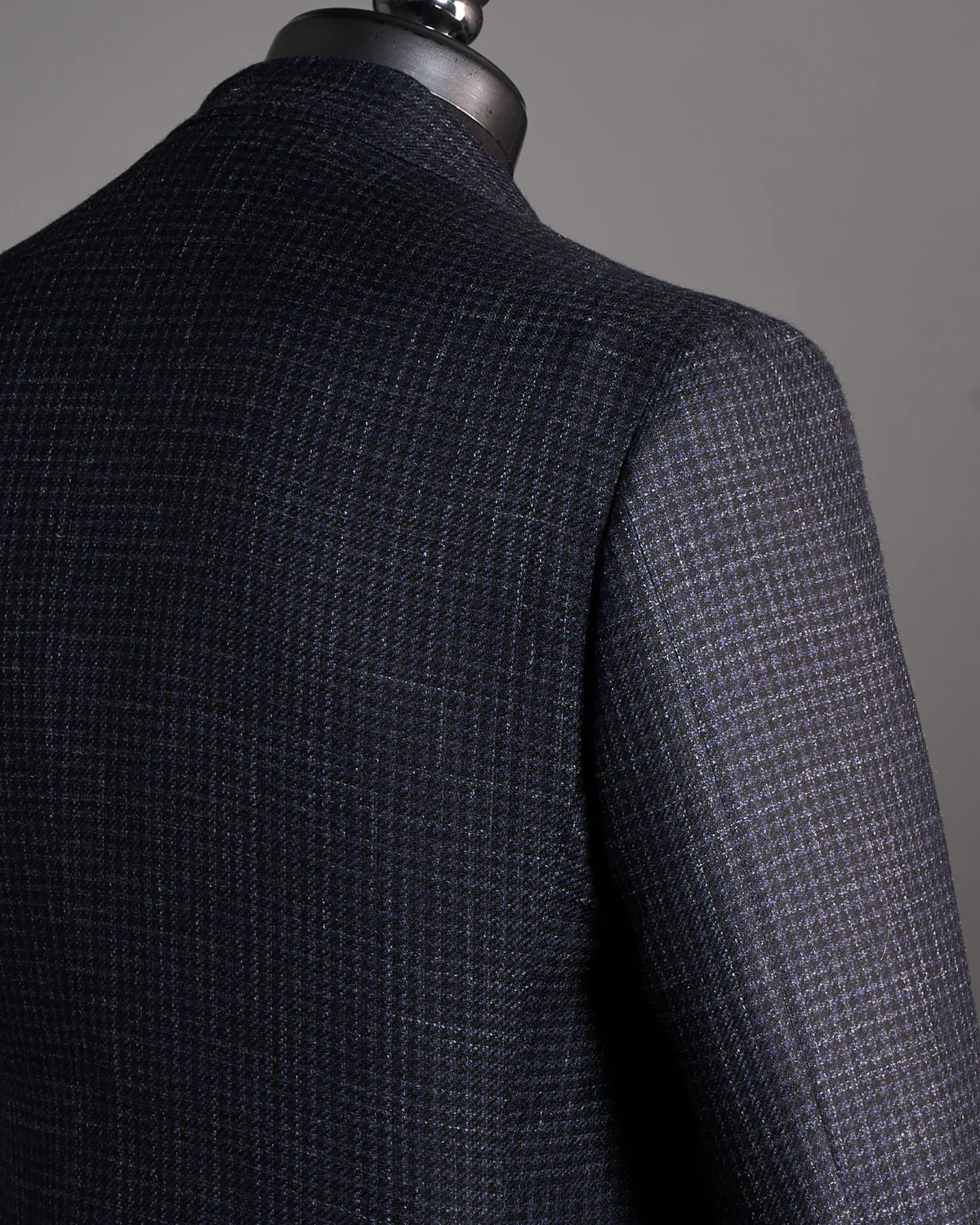 Wool Silk & Linen Hopsack Gingham Soft 'Kei' Jacket - Image 4