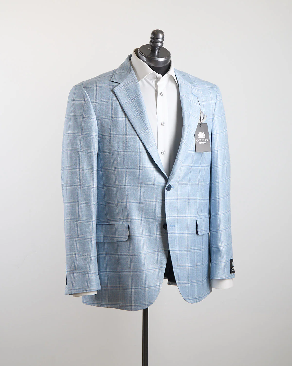 100% Bamboo Ice Blue Check Sport Jacket