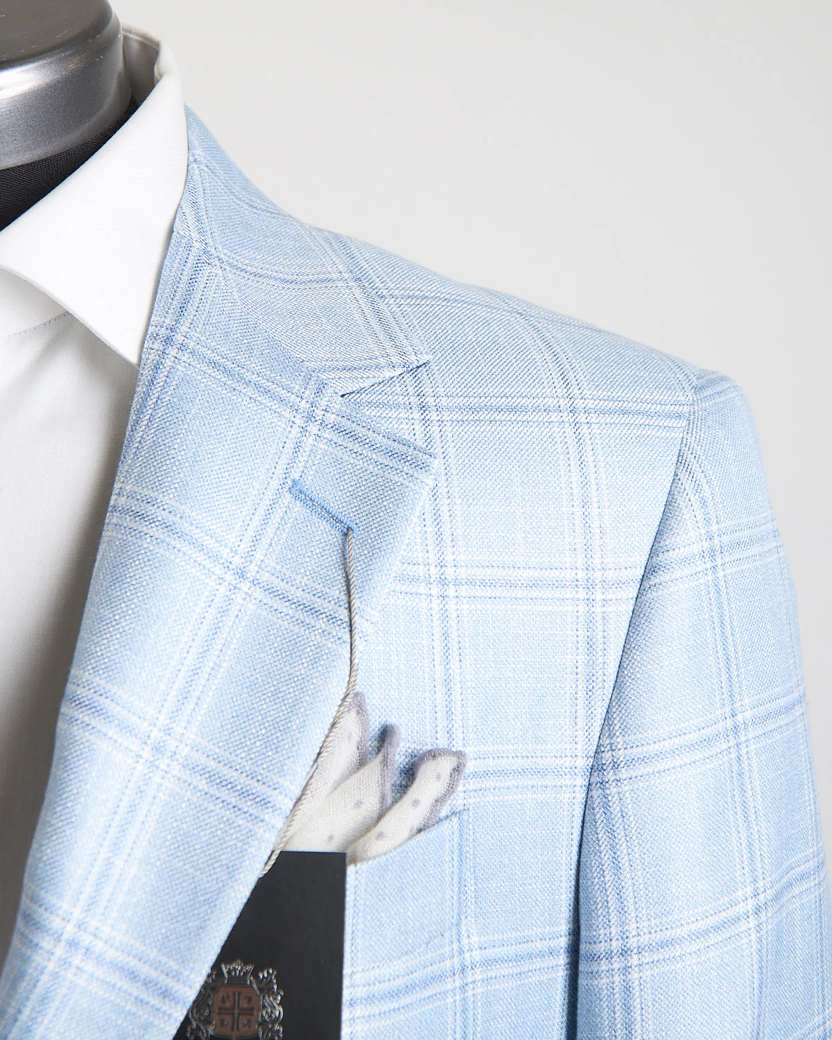 100% Bamboo Ice Blue Check Sport Jacket - Image 2