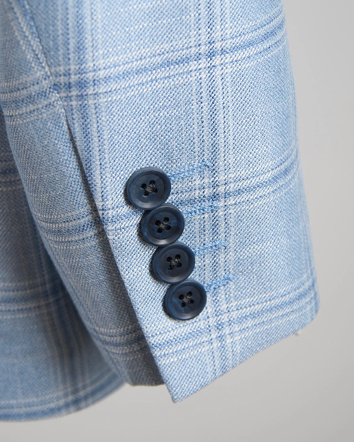 100% Bamboo Ice Blue Check Sport Jacket - Image 7