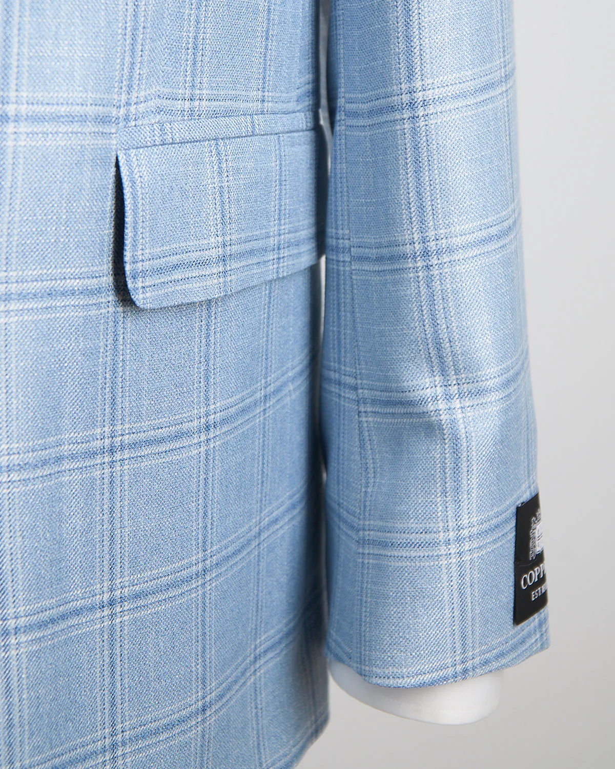 100% Bamboo Ice Blue Check Sport Jacket - Image 9