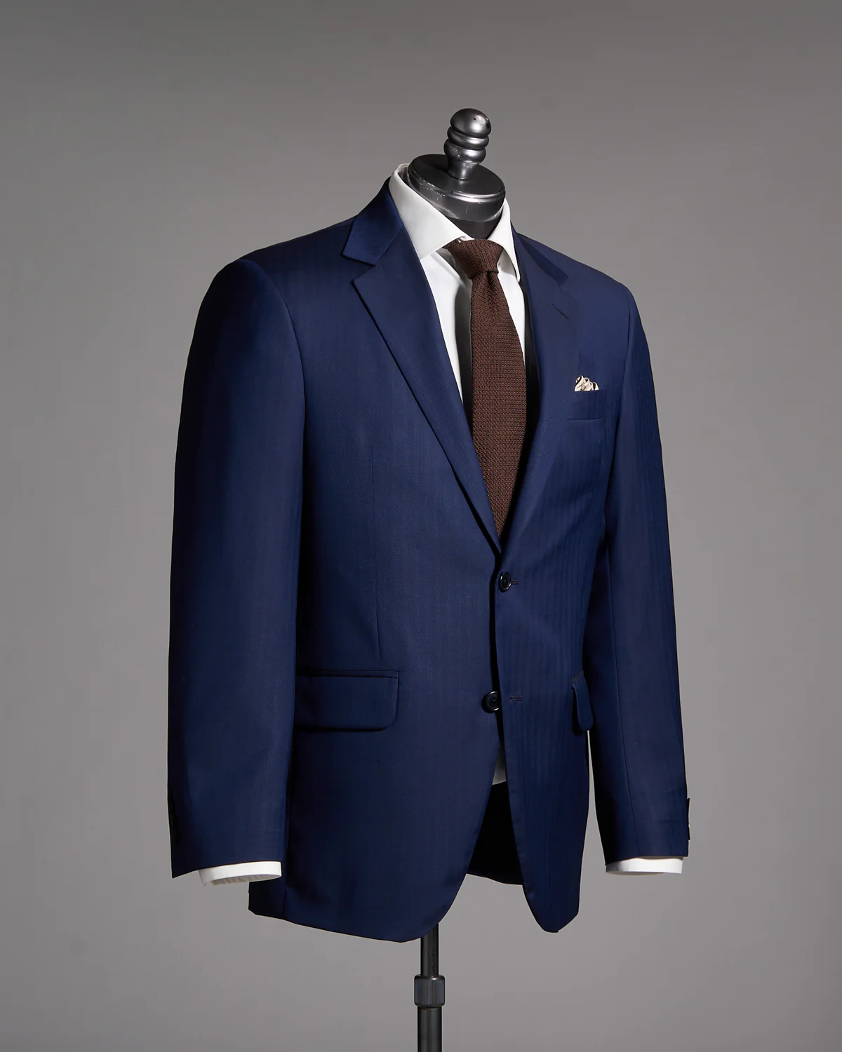 Angelico Platinum140'stonal Herringbone Suit