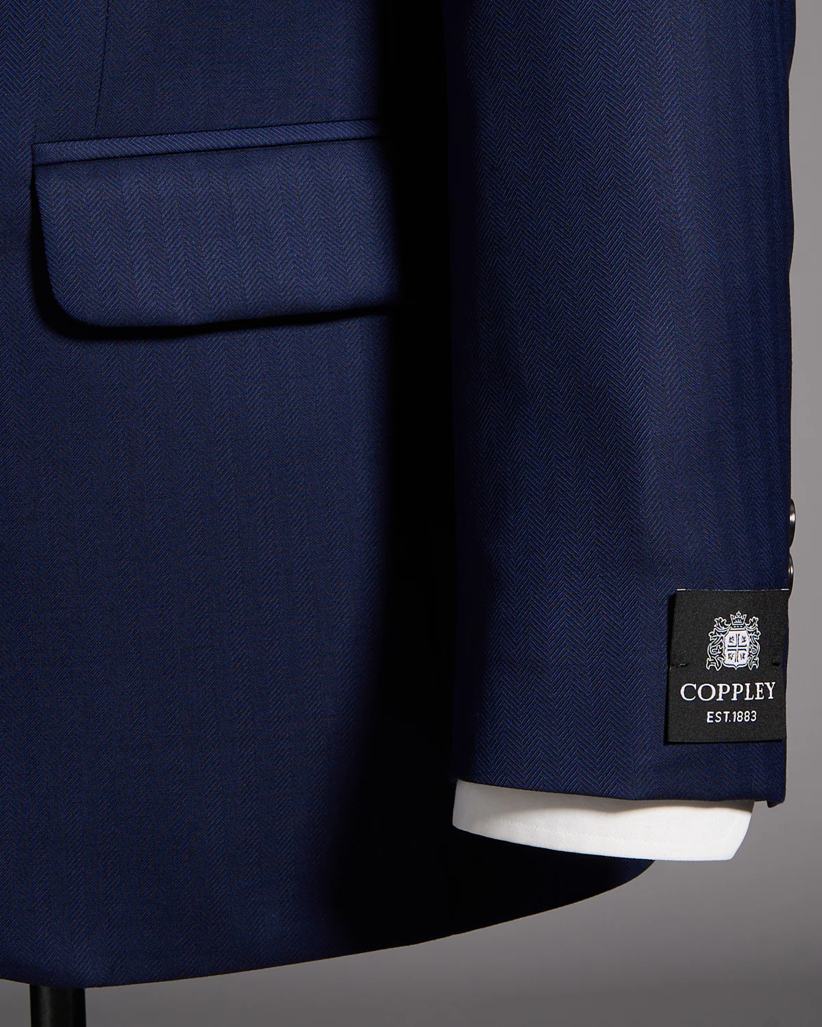 Angelico Platinum140'stonal Herringbone Suit - Image 3