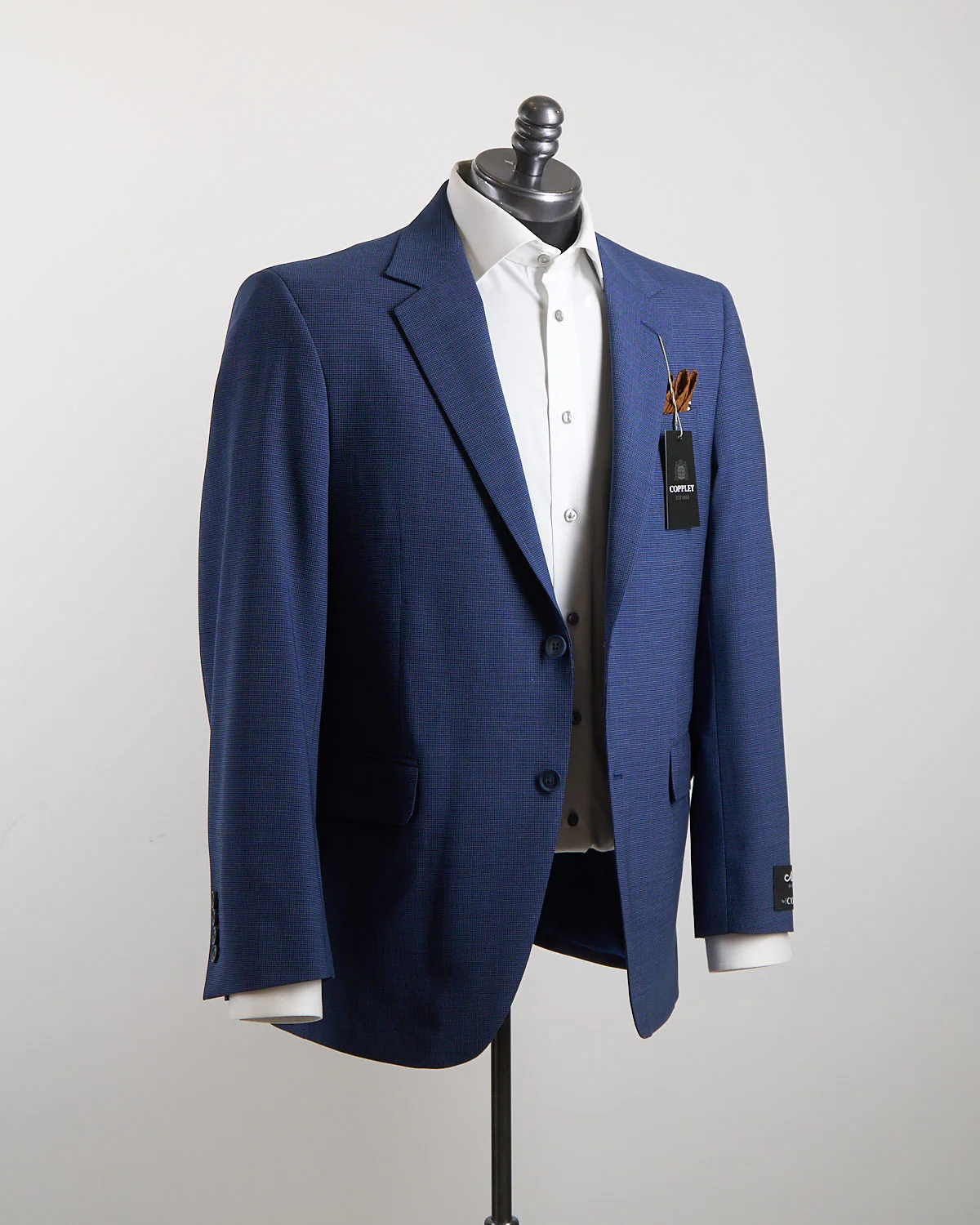 Attivo Stretch Mini Houndstooth Blue Suit - Image 12
