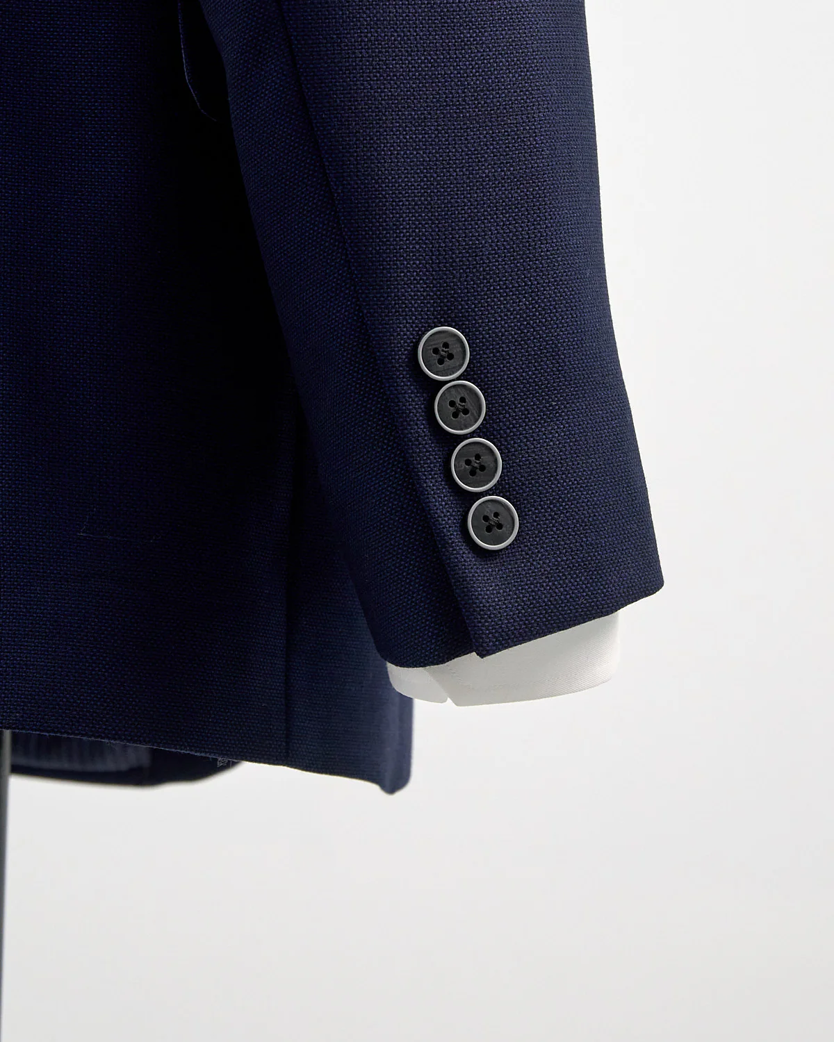 'Gibson' Navy Textured Wool Blazer - Image 3