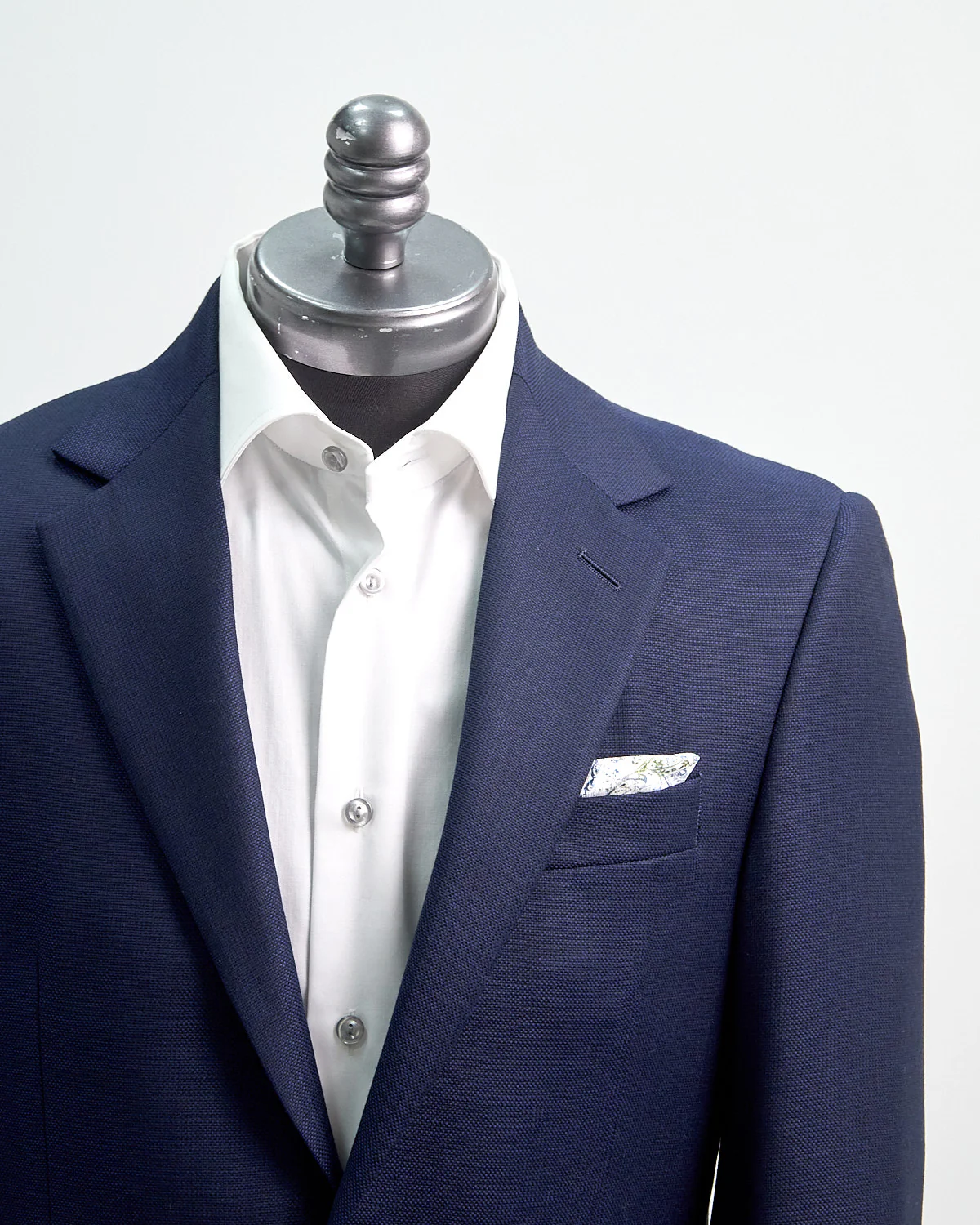 'Gibson' Navy Textured Wool Blazer - Image 6