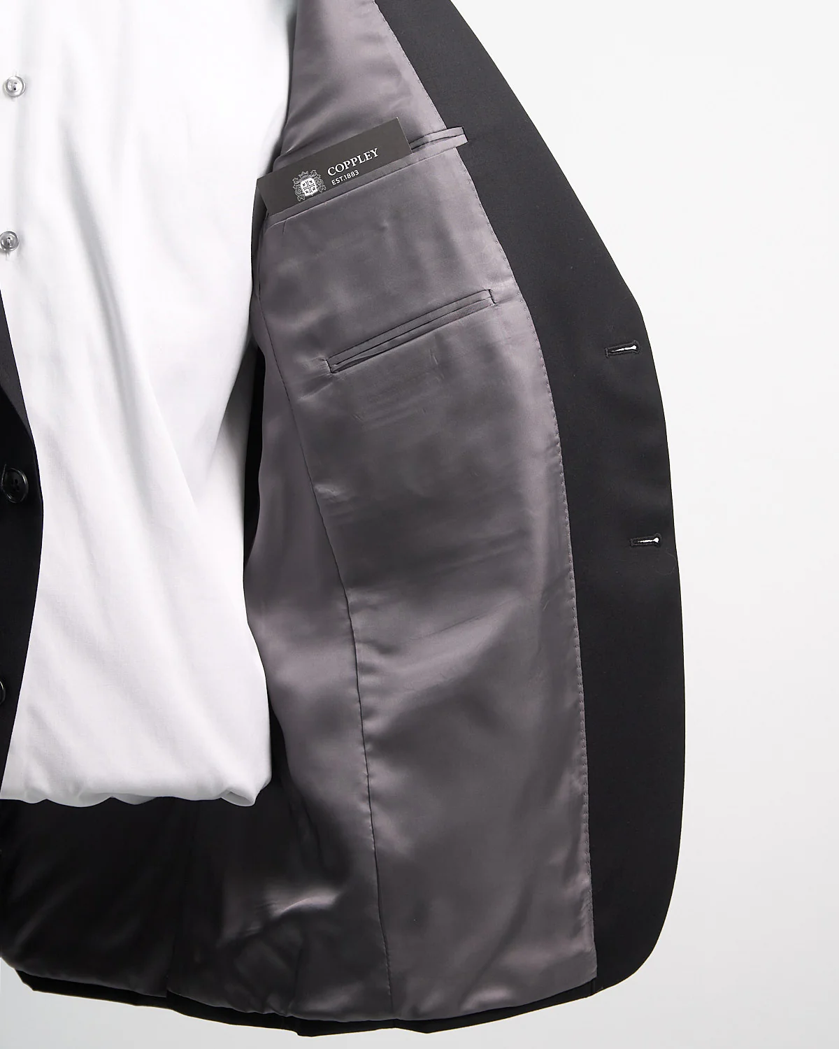 Solid Black Super 100's Twill All Season Suit - Image 10