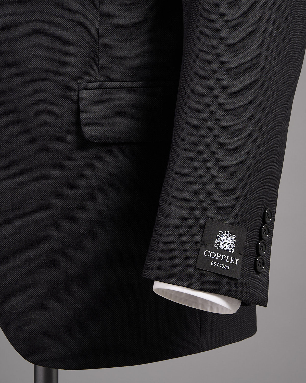Super 120's Wool Charcoal Nailhead Suit - Image 5