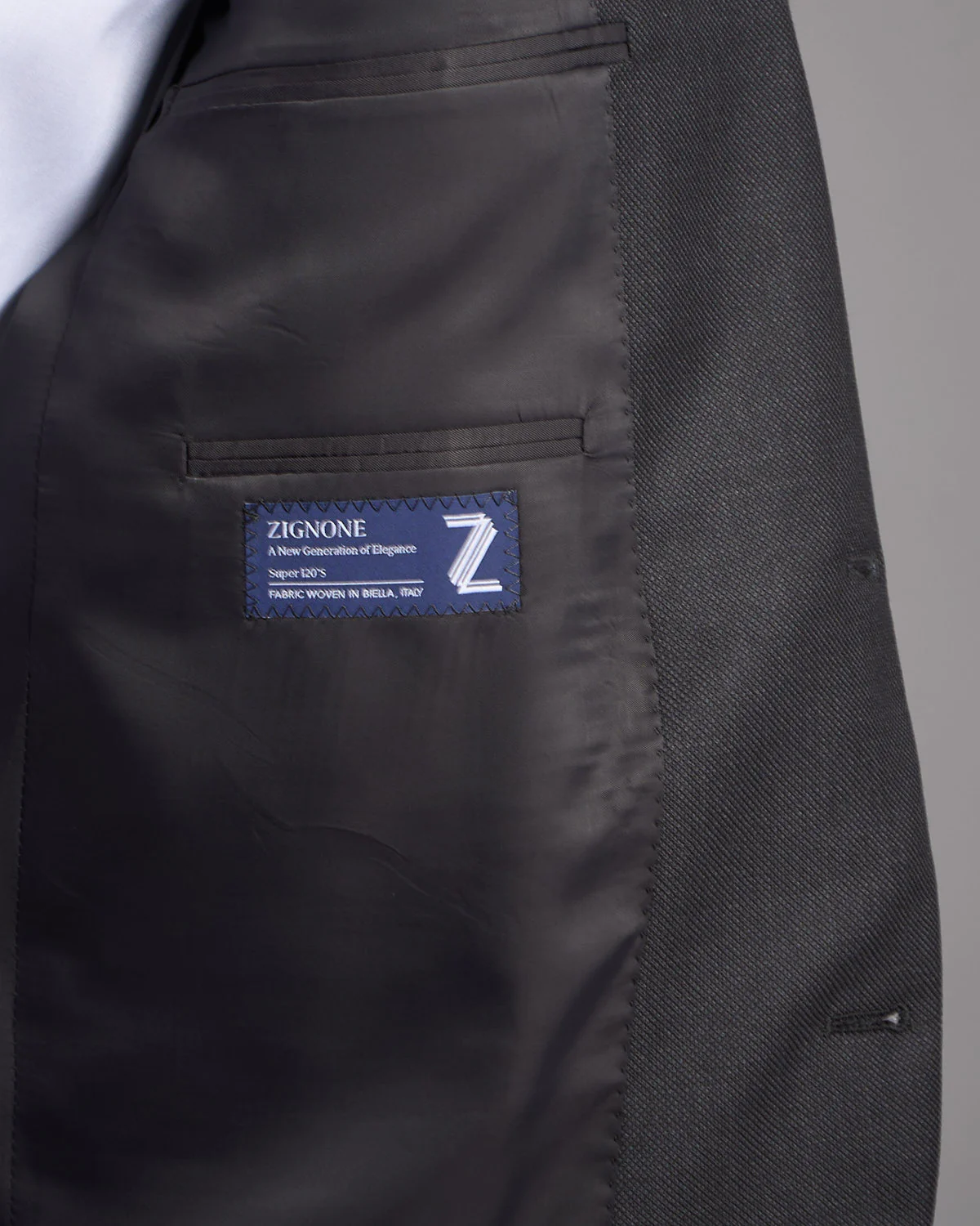 Super 120's Wool Charcoal Nailhead Suit - Image 9