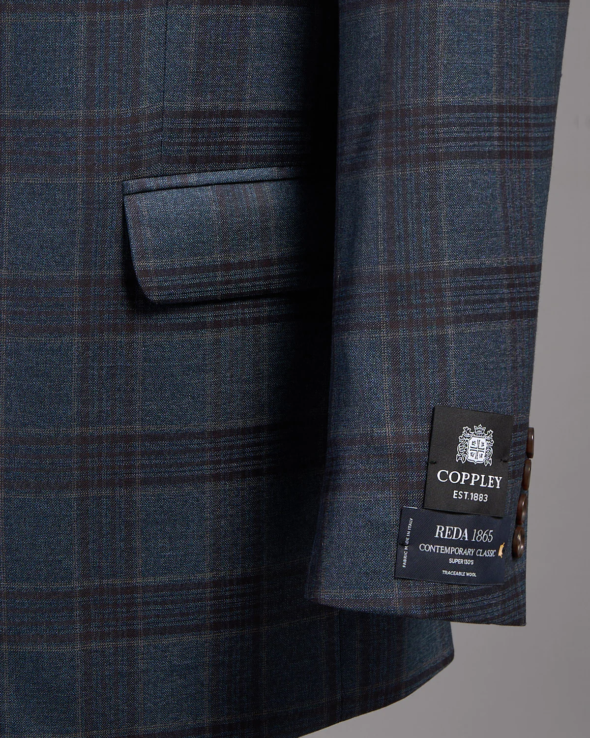 Super 130's Wool Check 'Gibson' Fit Sport Jacket - Image 7