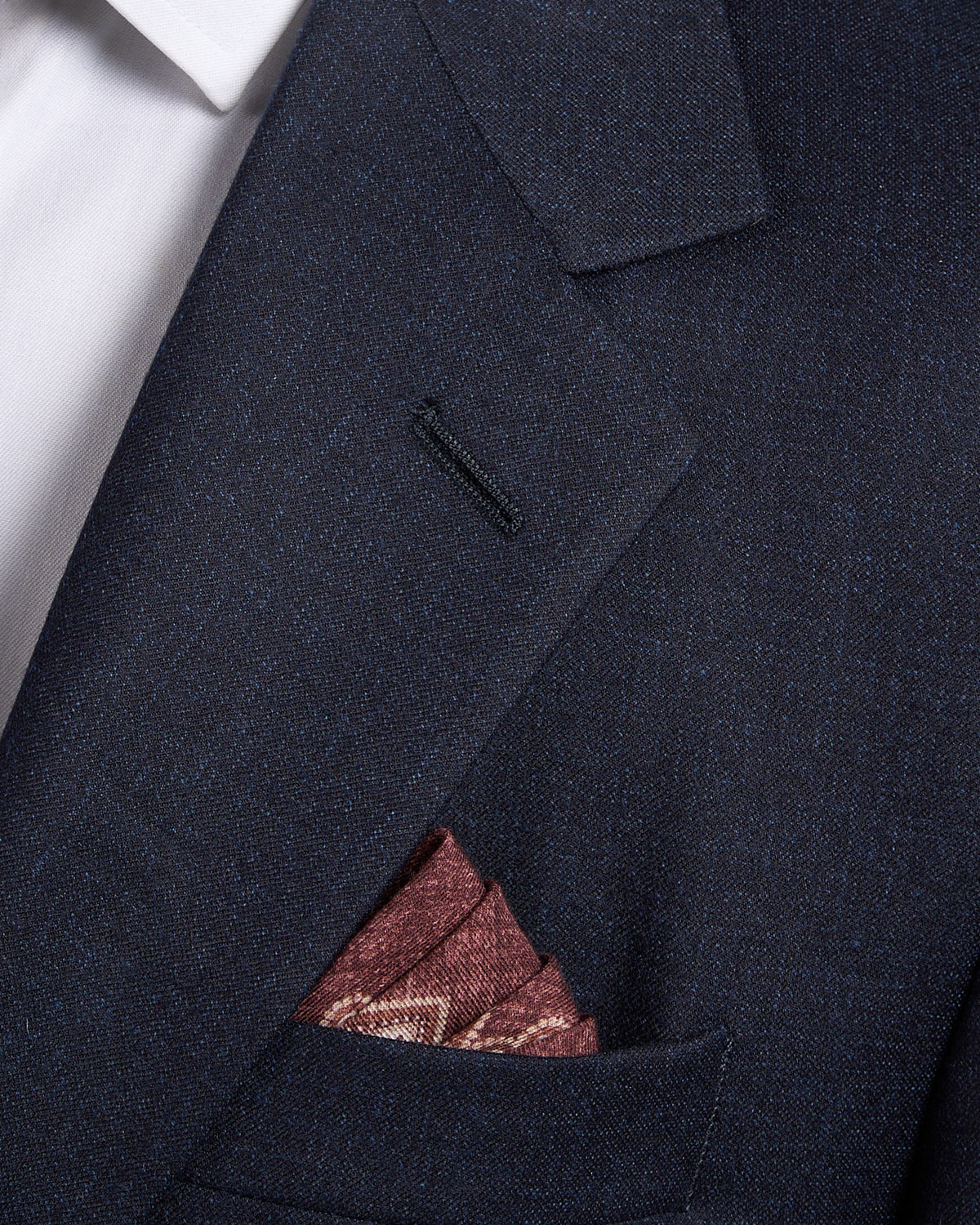 Super 130's Wool Solid Navy Melange Suit - Image 3