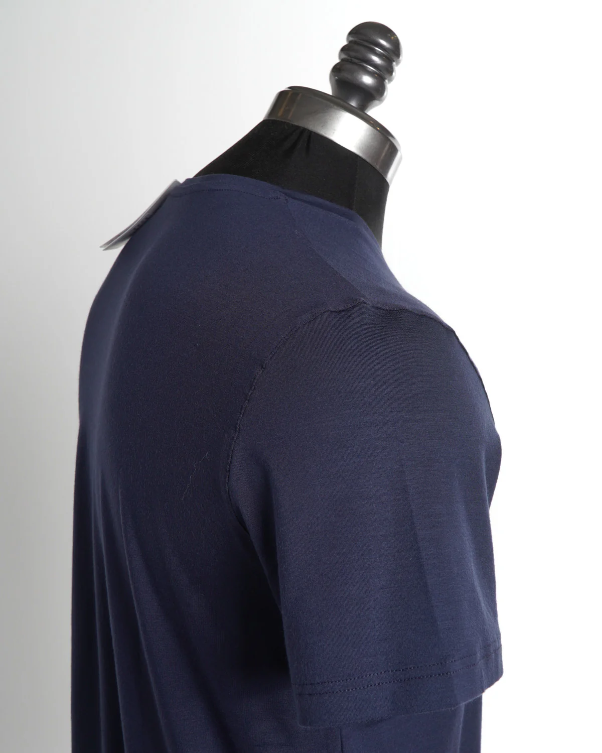 Micro Modal Basel Solid Navy Crew Neck T-Shirt - Image 3