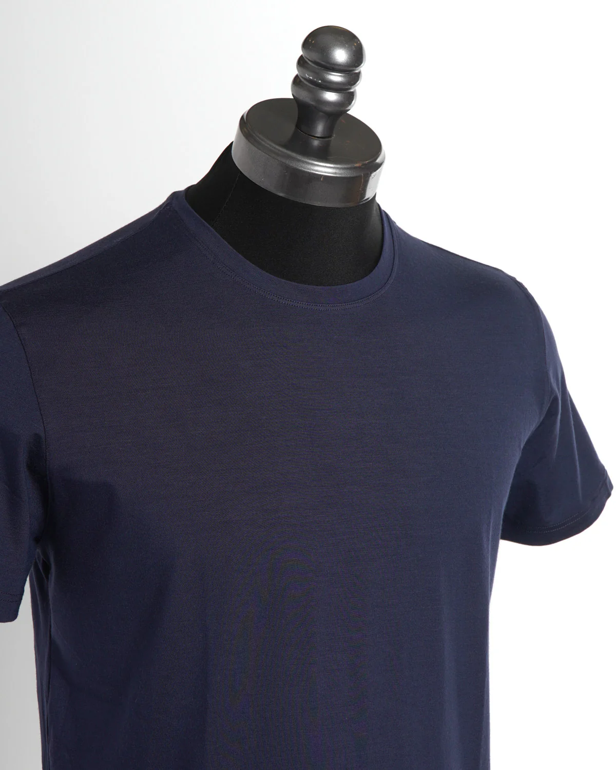 Micro Modal Basel Solid Navy Crew Neck T-Shirt - Image 4