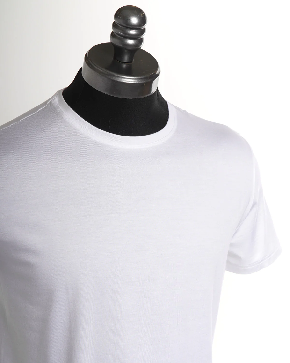 Micro Modal Basel Solid White Crew Neck T-Shirt - Image 2