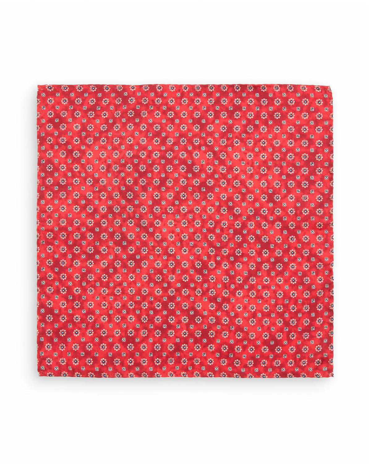 Brick Micro Floral Silk Pocket Square - Image 3