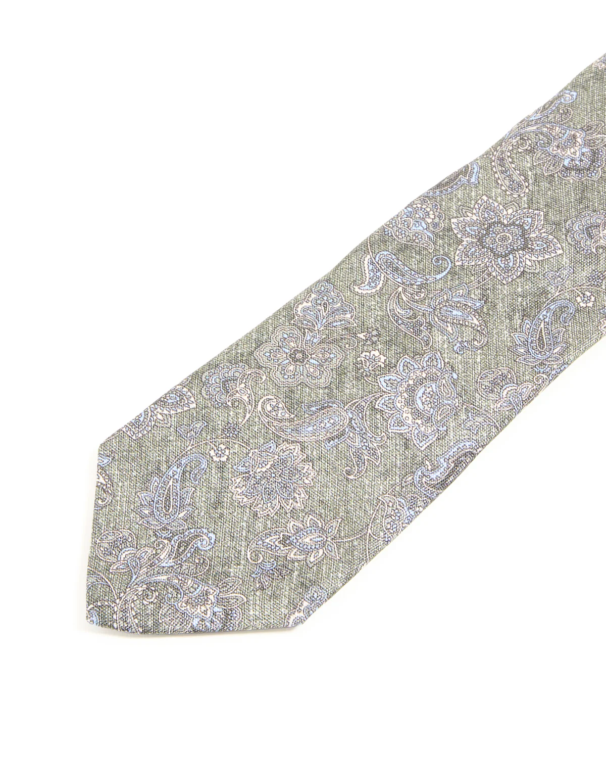Charcoal Blue Paisley Silk Tie - Image 2