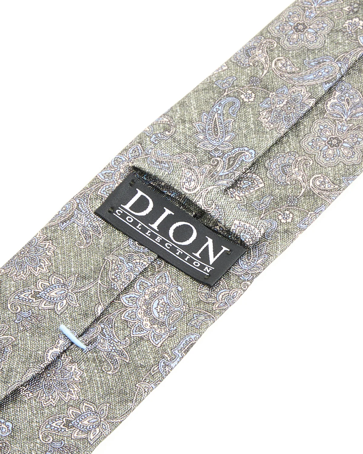 Charcoal Blue Paisley Silk Tie - Image 3