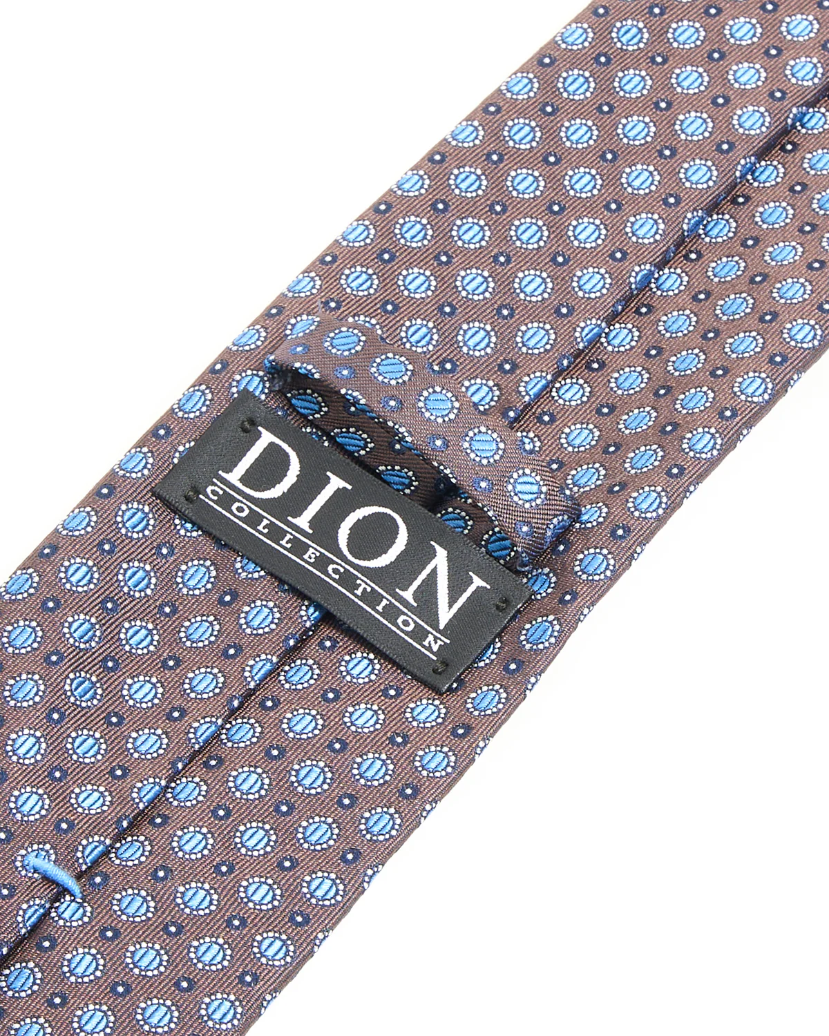 Chocolate Blue Medallion Silk Tie - Image 2