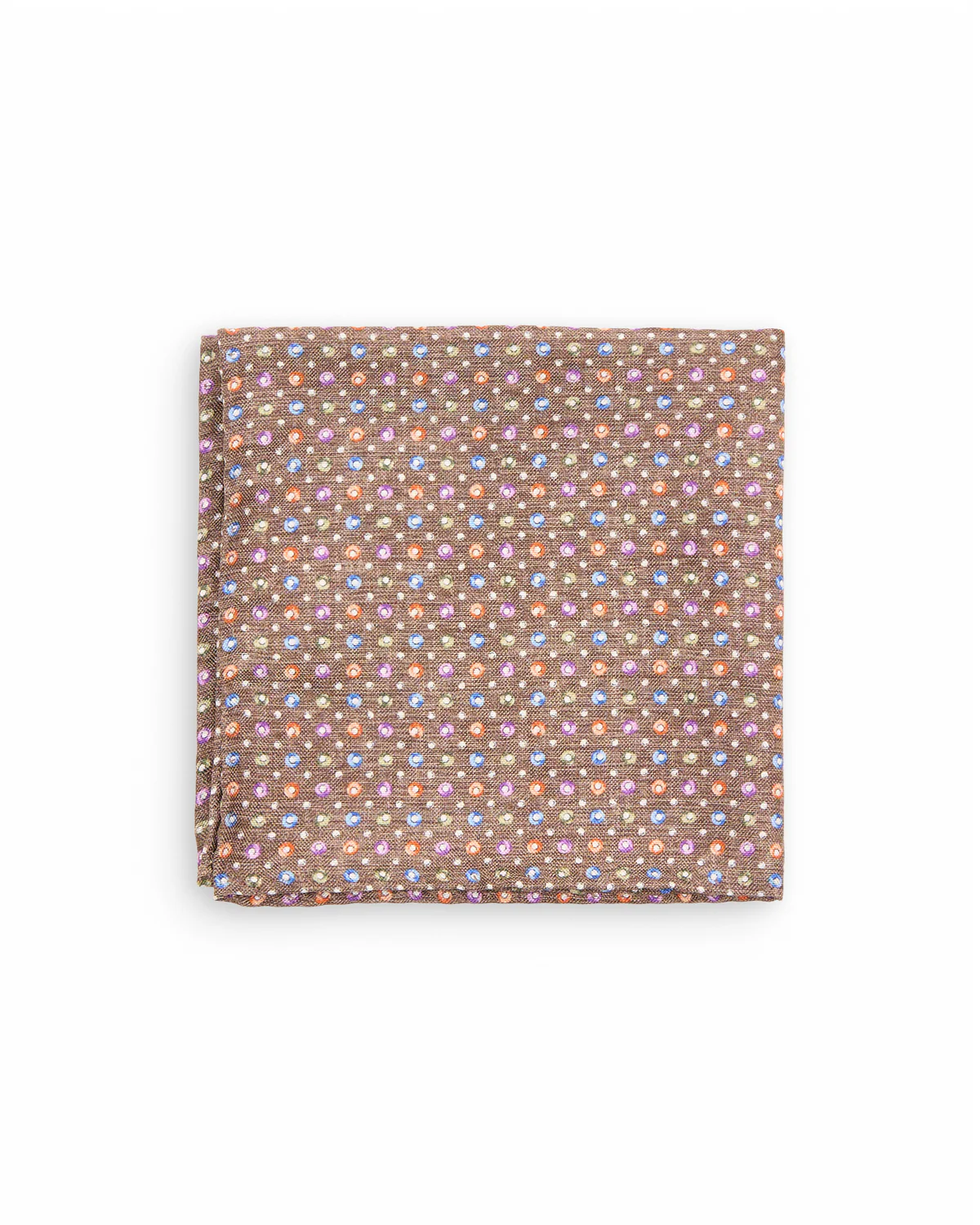 Chocolate Confetti Dot Silk Pocket Square