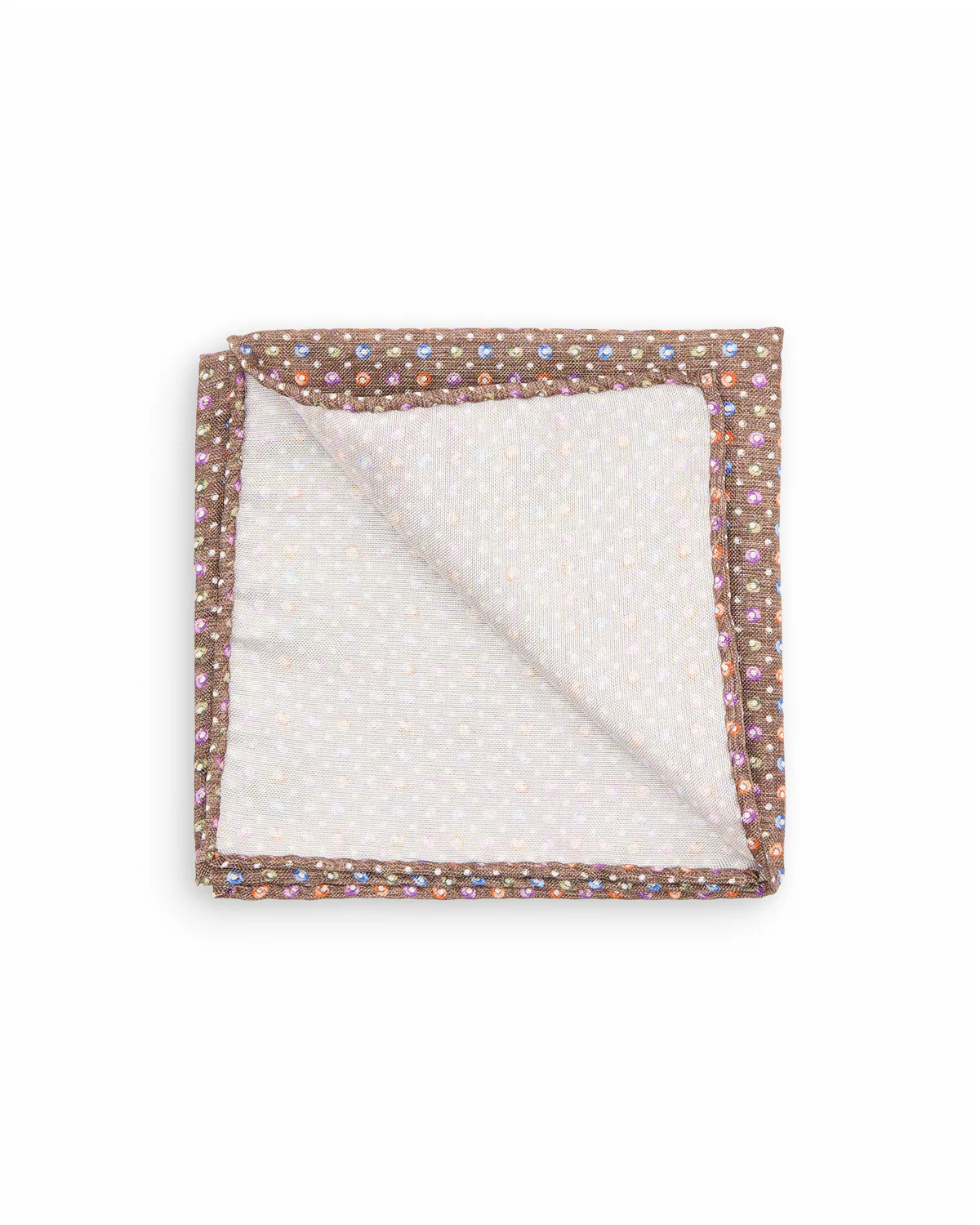 Chocolate Confetti Dot Silk Pocket Square - Image 2