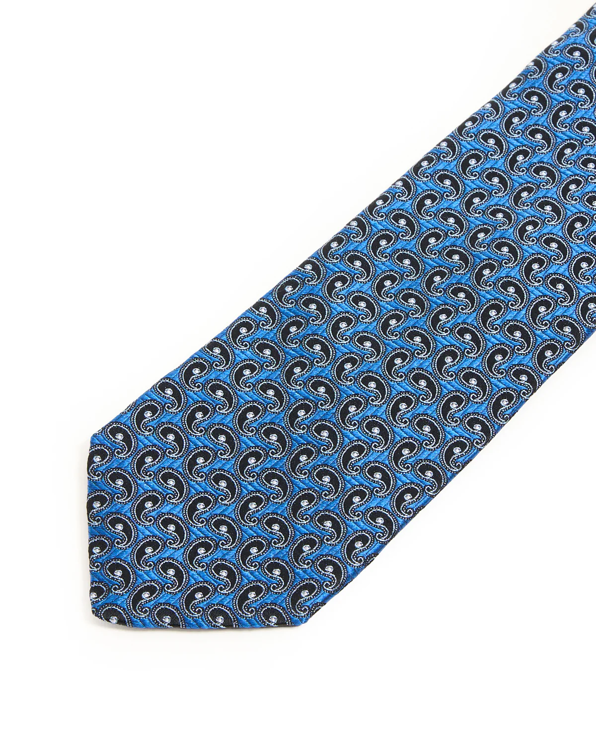 Cobalt Paisley Silk Tie - Image 3