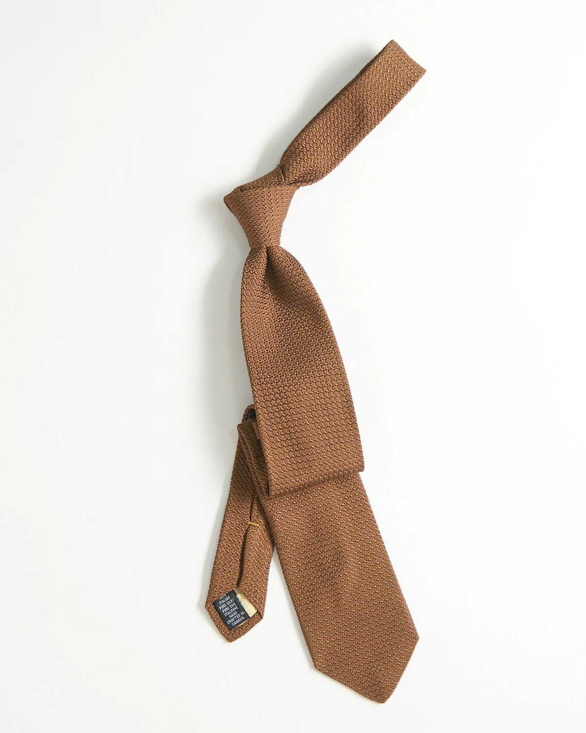 Dark Tan Silk Grenadine Garsa Grossal Tie