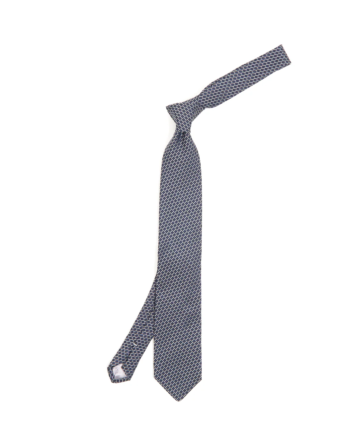 Deep Navy Micro Basketweave Silk Tie