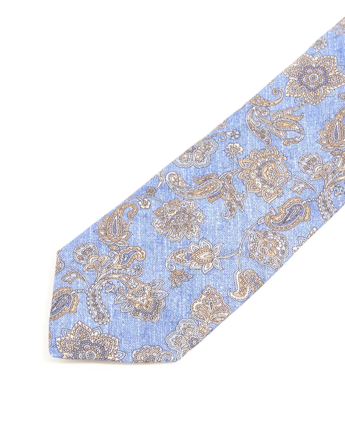 Denim Blue Paisley Silk Tie - Image 3