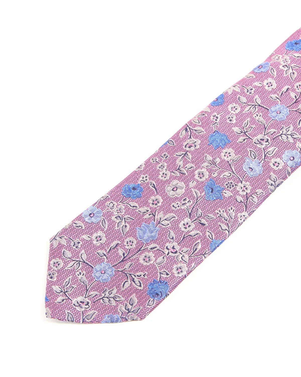 Floral Rose & Poppy Silk Jacquard Tie - Image 3