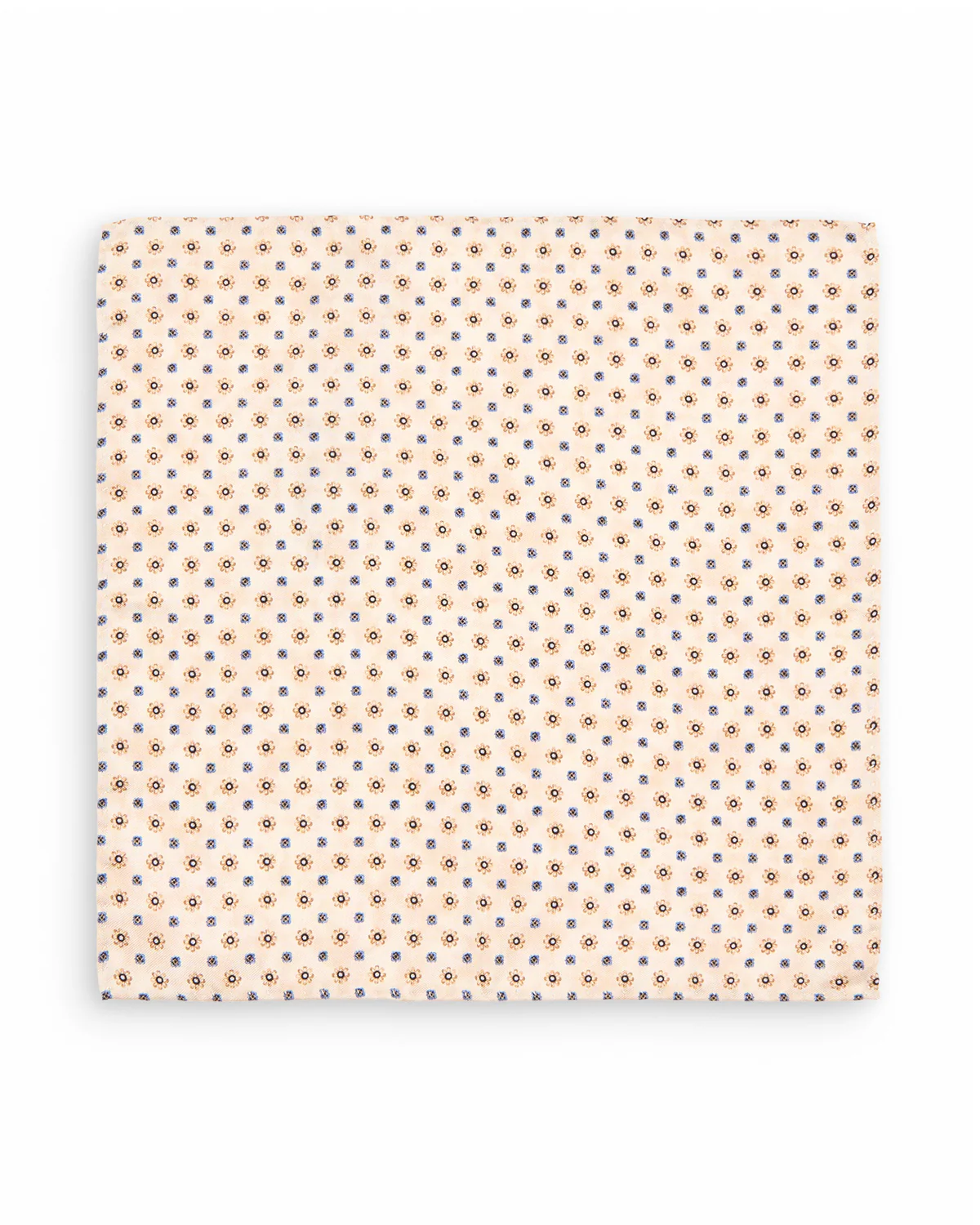 Ivory Micro Floral Silk Pocket Square - Image 3