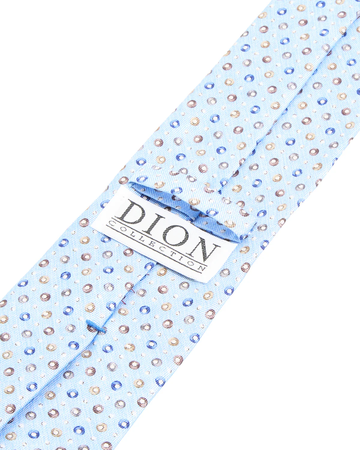 Light Blue Ring Dot Silk Tie - Image 2