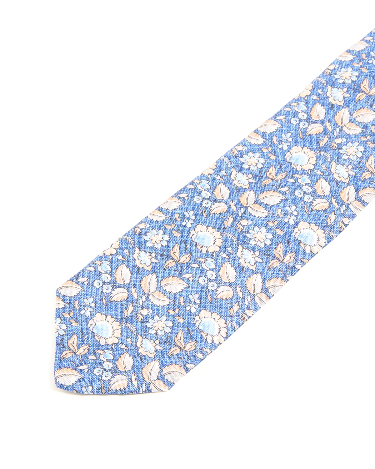 Navy Blue Floral Silk Tie - Image 3