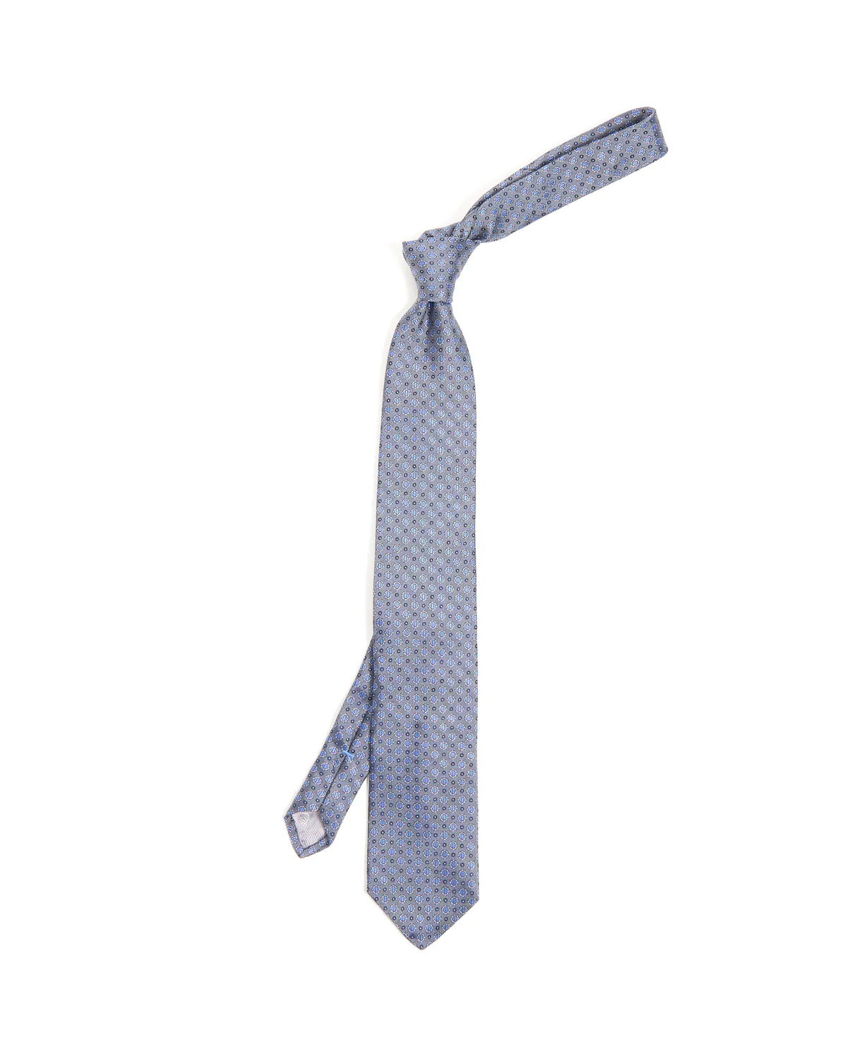 Navy Blue Medallion Silk Tie
