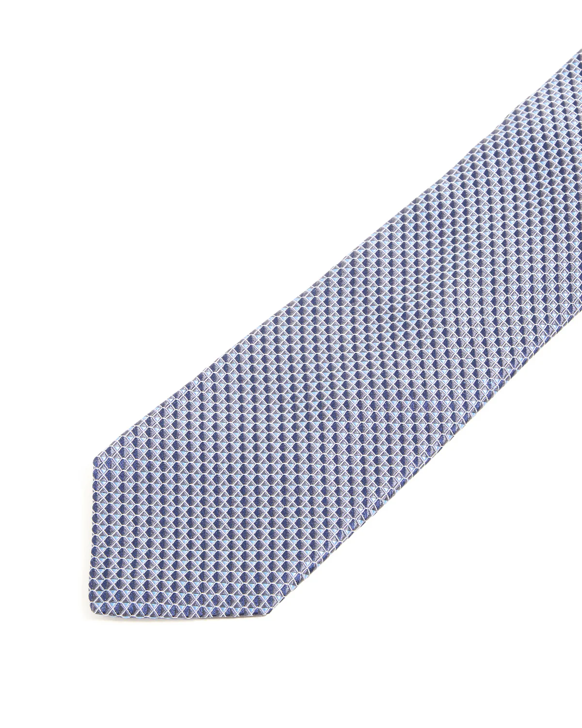 Navy Honeycomb Silk Tie - Image 3