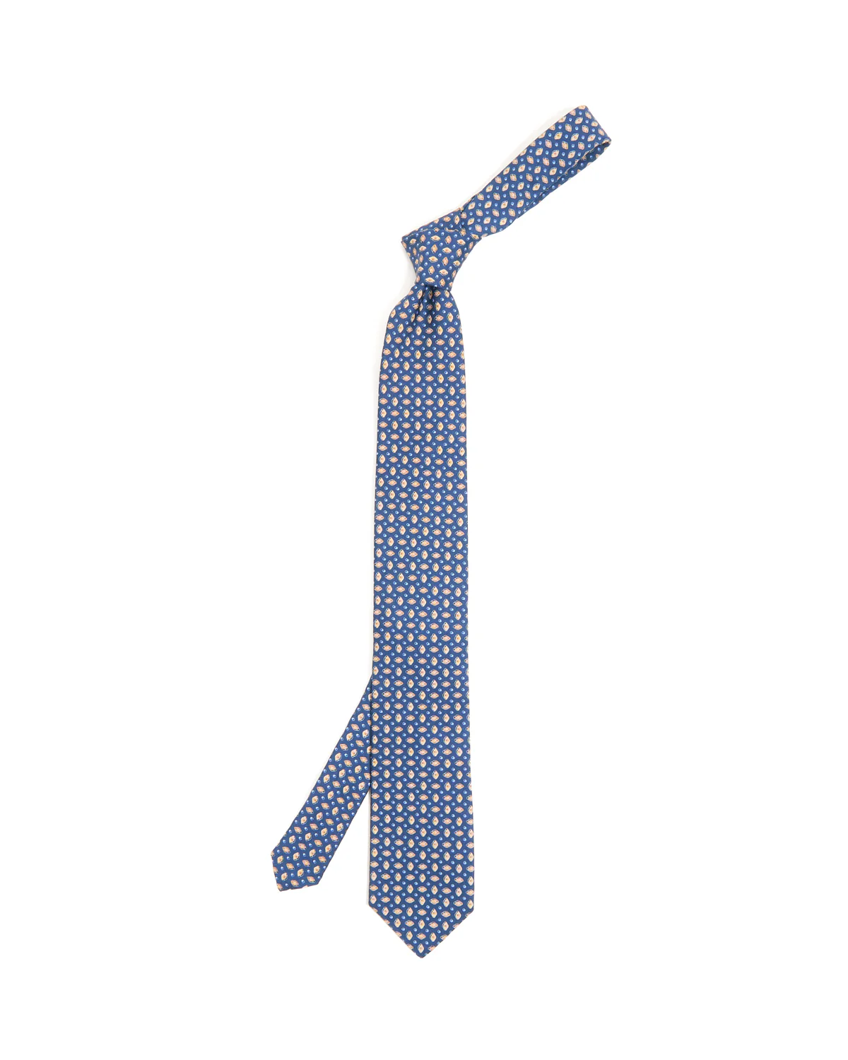 Navy Saffron Neat Silk Tie