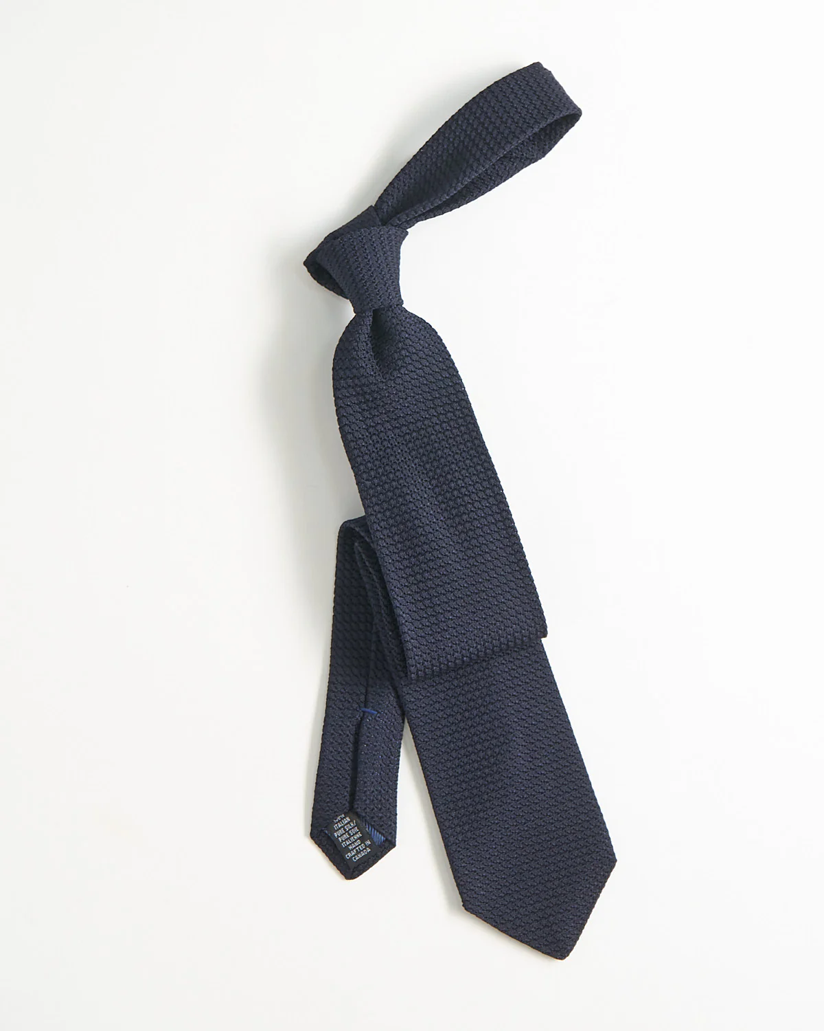Navy Silk Grenadine Necktie - Image 4