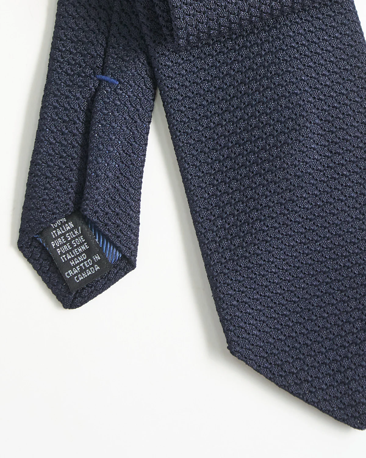 Navy Silk Grenadine Necktie - Image 6