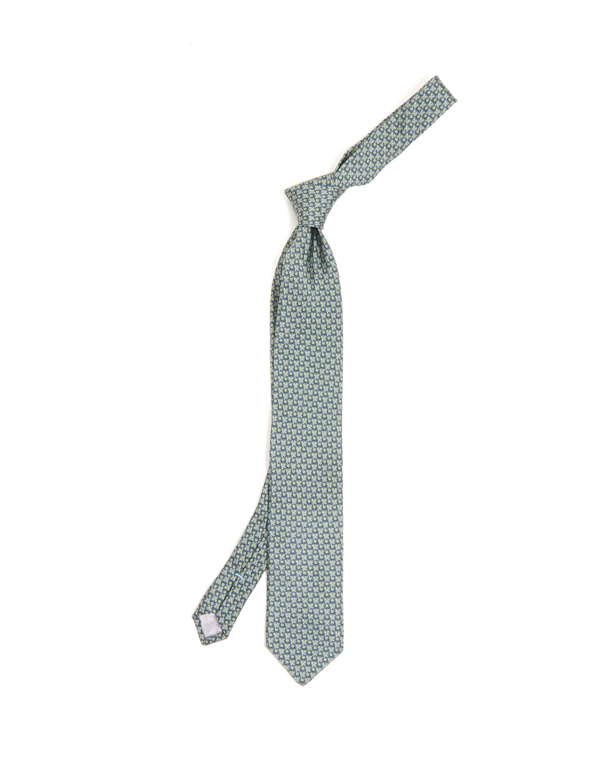 Olive Navy Lattice Silk Tie