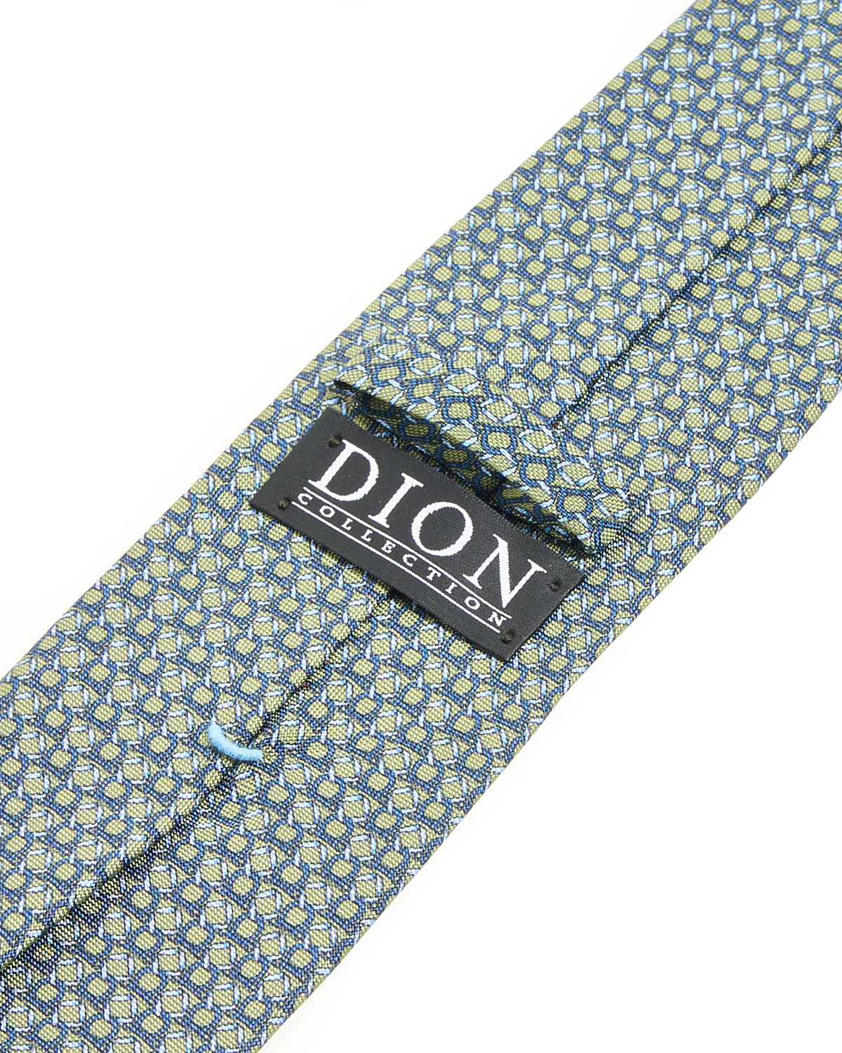 Olive Navy Lattice Silk Tie - Image 2